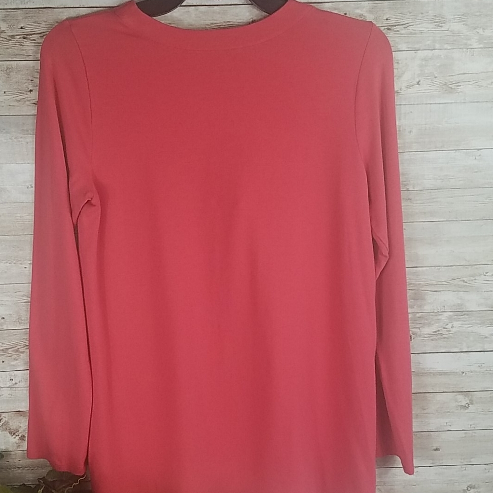 J. Jill, Coral, round neck, long sleeves, Sz S petit - Picture 2 of 7